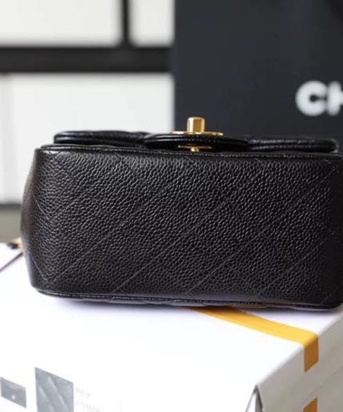 [REP 1:1] Chanel Classic Mini Flap Bag Gold Toned Hardware Black For Women 6.7in/17cm