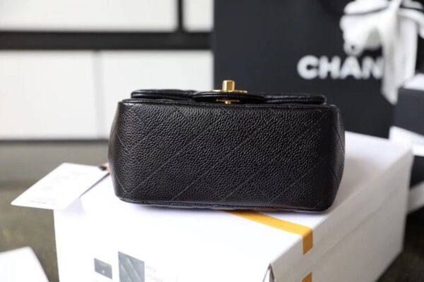 [REP 1:1] Chanel Classic Mini Flap Bag Gold Toned Hardware Black For Women 6.7in/17cm