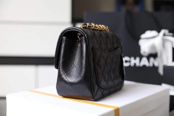 [REP 1:1] Chanel Classic Mini Flap Bag Gold Toned Hardware Black For Women 6.7in/17cm
