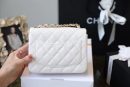 [REP 1:1] Chanel Classic Mini Flap Bag Golden Hardware White For Women 6.6in/17cm A35200