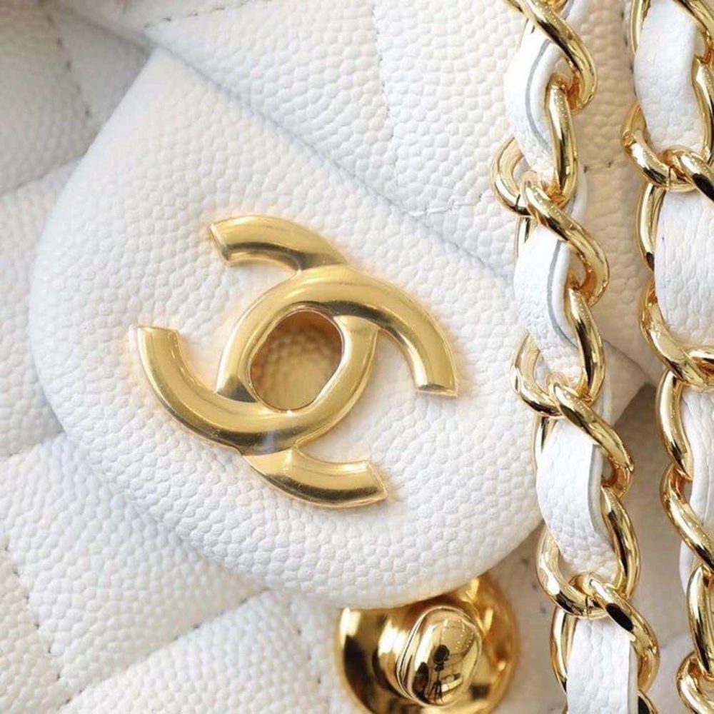[REP 1:1] Chanel Classic Mini Flap Bag Golden Hardware White For Women 6.6in/17cm A35200 - Image 10