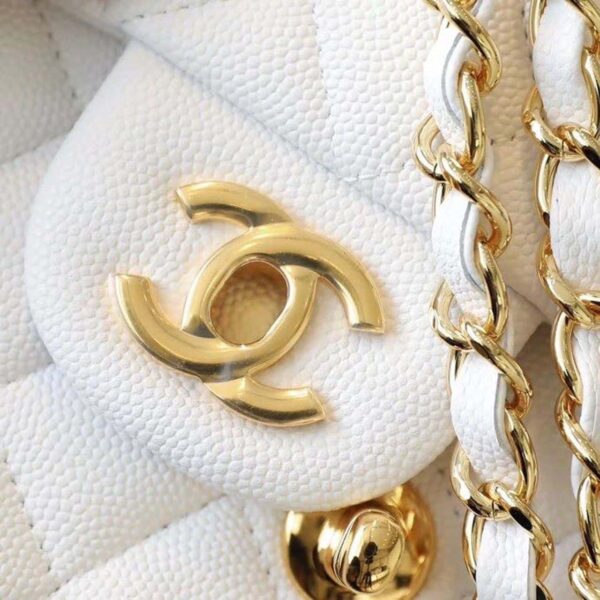 [REP 1:1] Chanel Classic Mini Flap Bag Golden Hardware White For Women 6.6in/17cm A35200