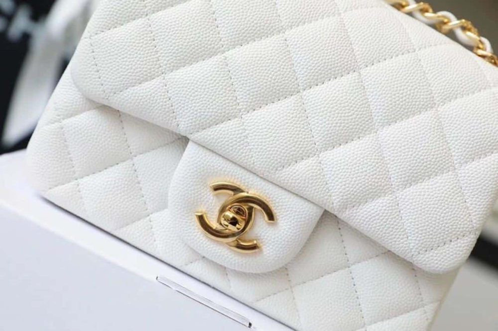 [REP 1:1] Chanel Classic Mini Flap Bag Golden Hardware White For Women 6.6in/17cm A35200 - Image 7