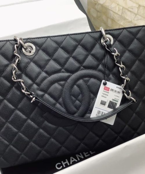 [REP 1:1] Chanel Classic Tote Bag Silver Hardware Black For Women 13.3in/34cm