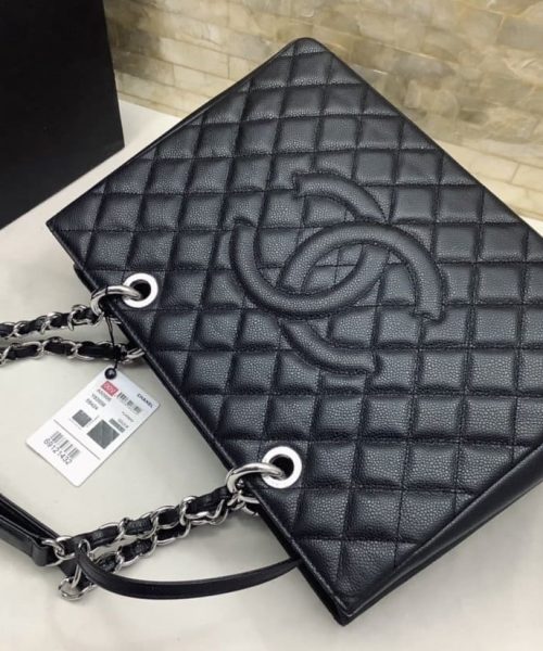 [REP 1:1] Chanel Classic Tote Bag Silver Hardware Black For Women 13.3in/34cm