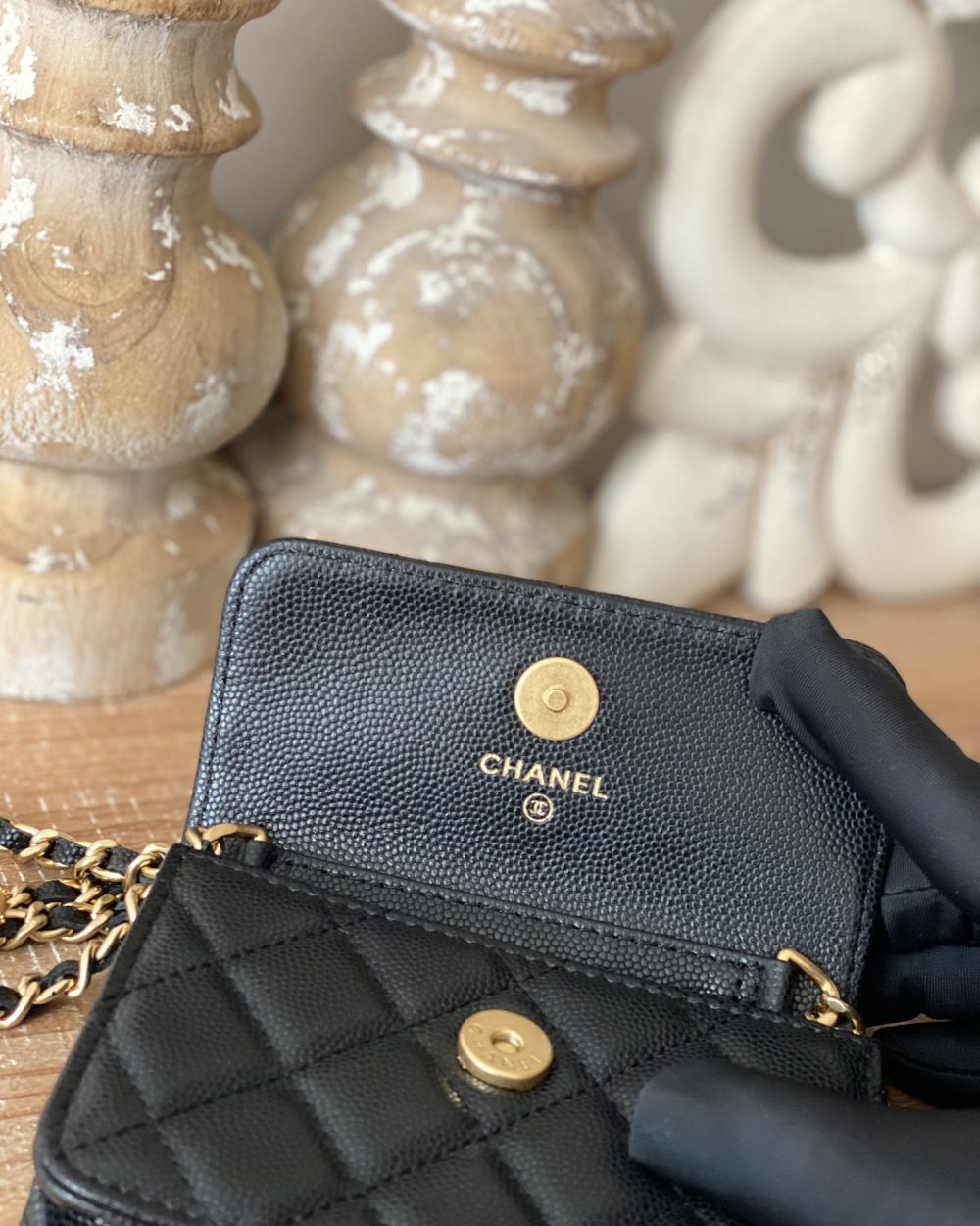[REP 1:1] Chanel Clutch With Chain Black For Women, Women's Bags 4.8in/12.3cm AP2857 B08447 94305