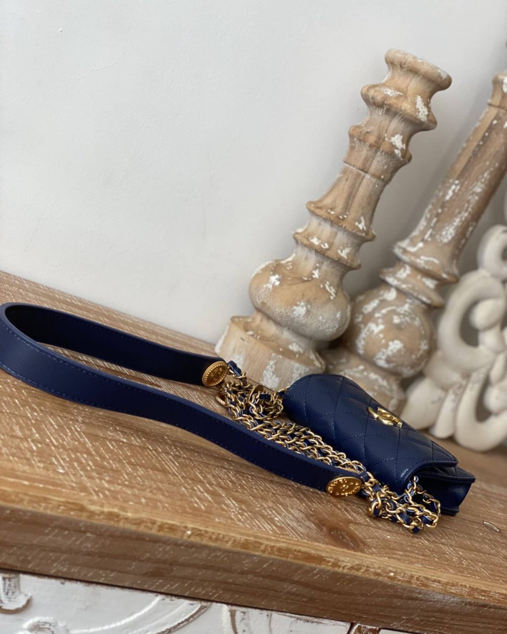 [REP 1:1] Chanel Clutch With Chain Blue For Women, Women's Bags 4.8in/12.3cm