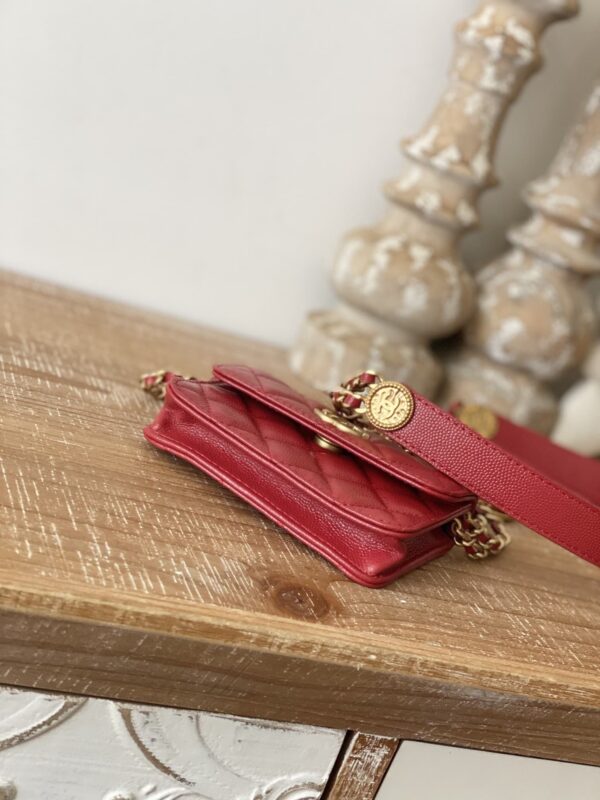 [REP 1:1] Chanel Clutch With Chain Red For Women, Women's Bags 4.8in/12.3cm