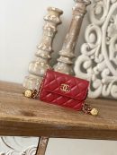 [REP 1:1] Chanel Clutch With Chain Red For Women, Women's Bags 4.8in/12.3cm