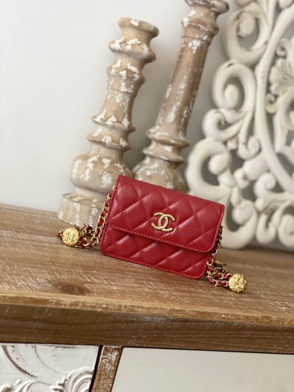 [REP 1:1] Chanel Clutch With Chain Red For Women, Women's Bags 4.8in/12.3cm