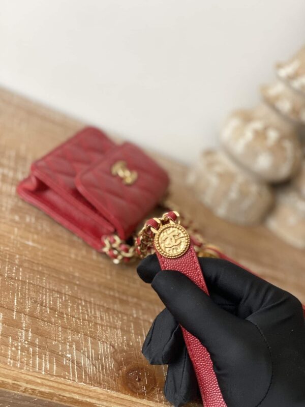 [REP 1:1] Chanel Clutch With Chain Red For Women, Women's Bags 4.8in/12.3cm