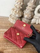 [REP 1:1] Chanel Clutch With Chain Red For Women, Women's Bags 4.8in/12.3cm