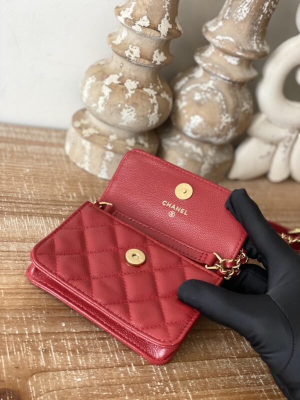 [REP 1:1] Chanel Clutch With Chain Red For Women, Women's Bags 4.8in/12.3cm