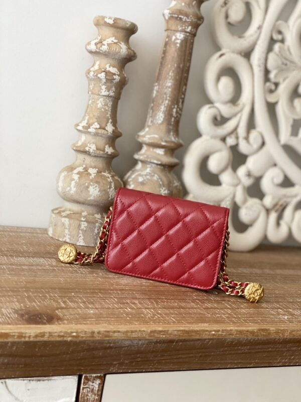 [REP 1:1] Chanel Clutch With Chain Red For Women, Women's Bags 4.8in/12.3cm