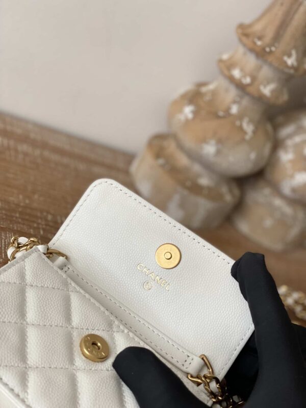 [REP 1:1] Chanel Clutch With Chain White For Women, Women's Bags 4.8in/12.3cm
