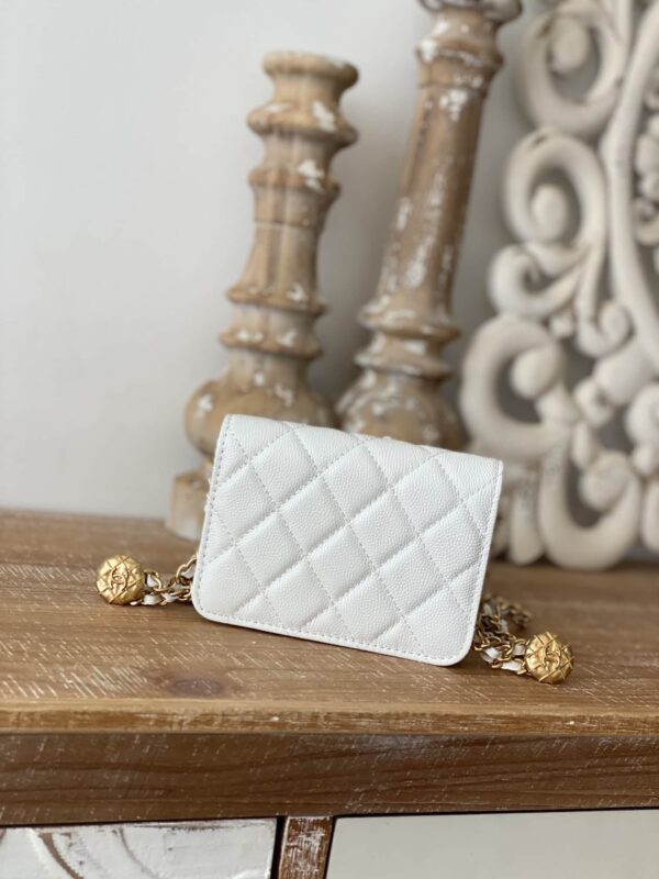 [REP 1:1] Chanel Clutch With Chain White For Women, Women's Bags 4.8in/12.3cm