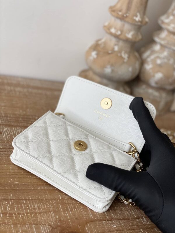 [REP 1:1] Chanel Clutch With Chain White For Women, Women's Bags 4.8in/12.3cm