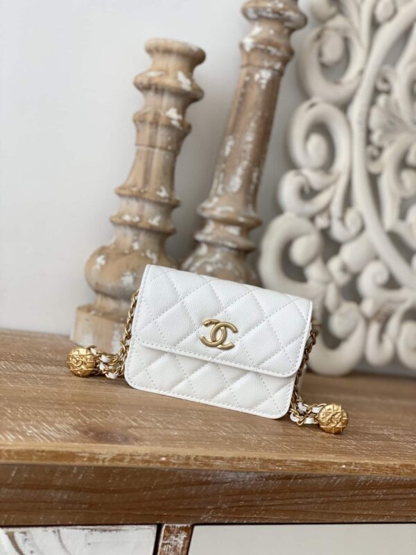 [REP 1:1] Chanel Clutch With Chain White For Women, Women's Bags 4.8in/12.3cm