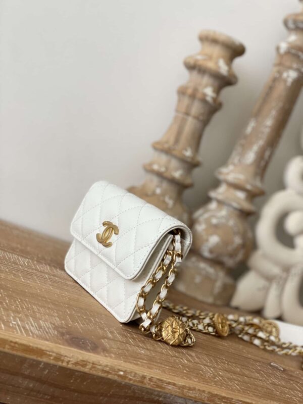 [REP 1:1] Chanel Clutch With Chain White For Women, Women's Bags 4.8in/12.3cm