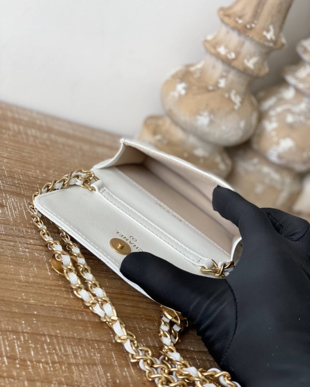 [REP 1:1] Chanel Clutch With Chain White For Women, Women's Bags 4.8in/12.3cm