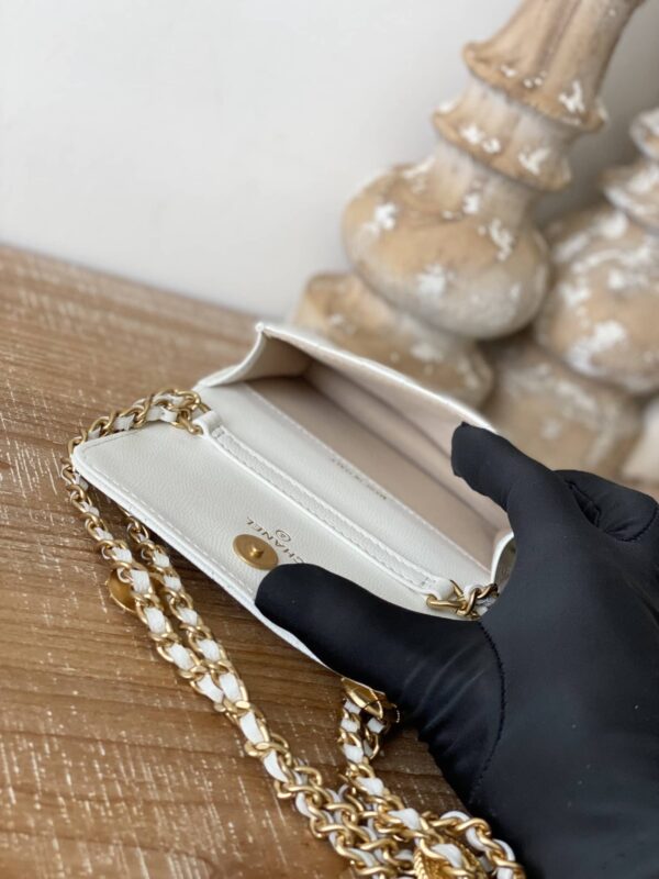 [REP 1:1] Chanel Clutch With Chain White For Women, Women's Bags 4.8in/12.3cm