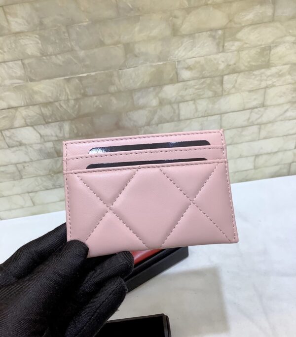 Chanel CO-CO 19 Card Holder Wallet 11cm/4.3in Gold Toned Hardware For Women Pink