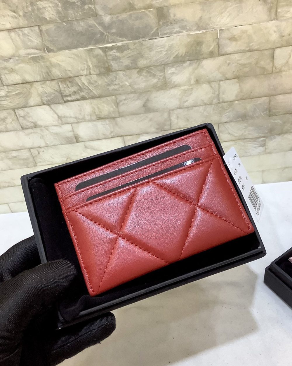 1:1 Replica Chanel CO-CO 19 Card Holder Wallet 11cm/4.3in Gold Toned Hardware For Women Red