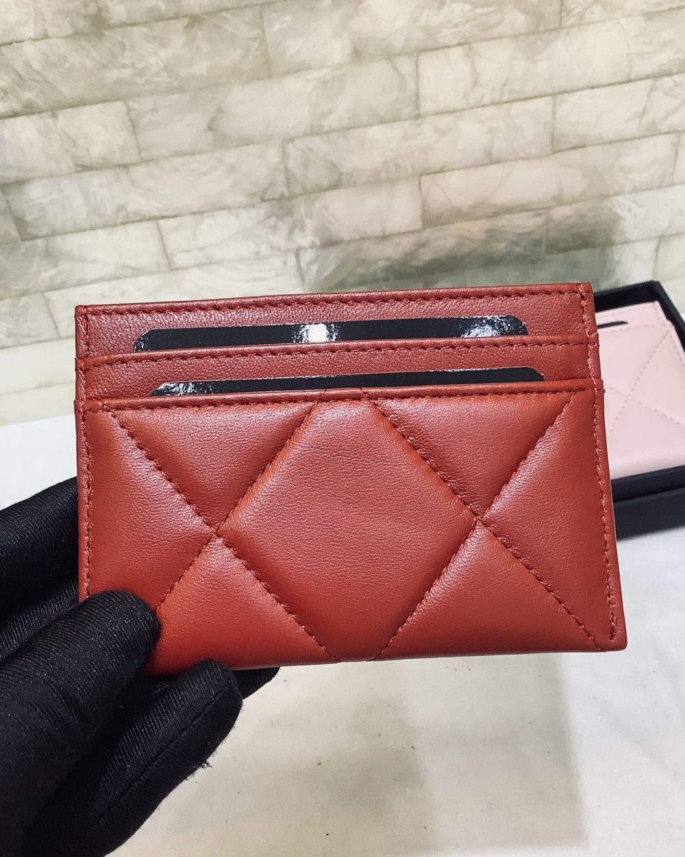 1:1 Replica Chanel CO-CO 19 Card Holder Wallet 11cm/4.3in Gold Toned Hardware For Women Red