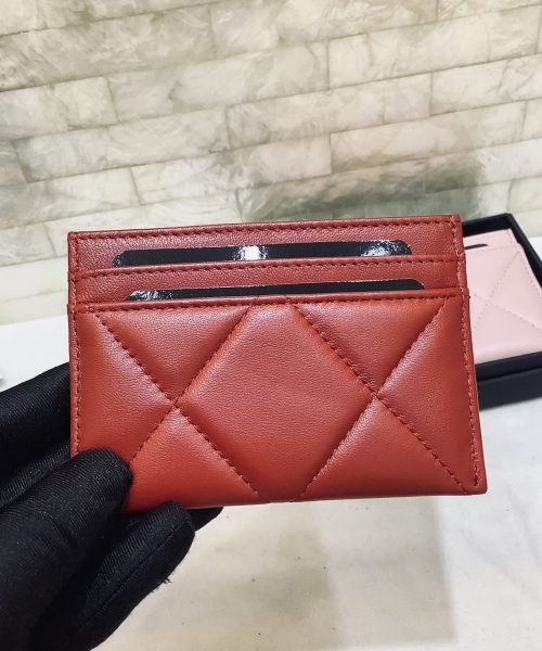 1:1 Replica Chanel CO-CO 19 Card Holder Wallet 11cm/4.3in Gold Toned Hardware For Women Red