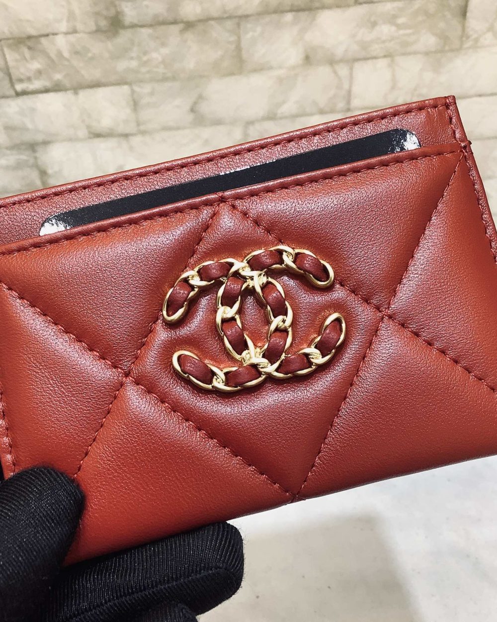 1:1 Replica Chanel CO-CO 19 Card Holder Wallet 11cm/4.3in Gold Toned Hardware For Women Red