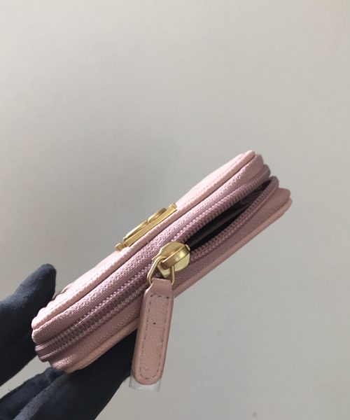 1:1 Replica Chanel CO-CO Boy Chanel Zipped Coin Purse 11cm/4.3in Gold Toned Hardware For Women White