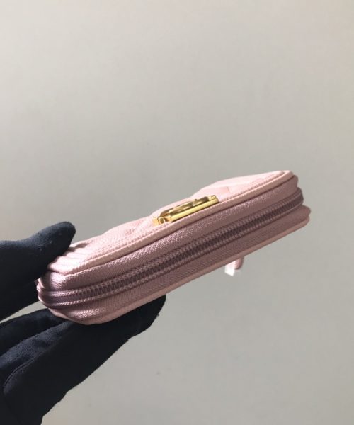 1:1 Replica Chanel CO-CO Boy Chanel Zipped Coin Purse 11cm/4.3in Gold Toned Hardware For Women White