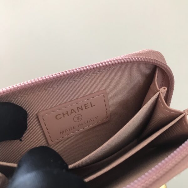 Chanel CO-CO Boy Chanel Zipped Coin Purse 11cm/4.3in Gold Toned Hardware For Women White