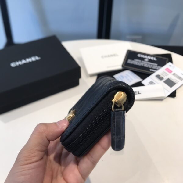 Chanel CO-CO Boy Flap Card Holder 11.5cm/4.5in Gold Hardware For Women Black A80603 Y07659 94305