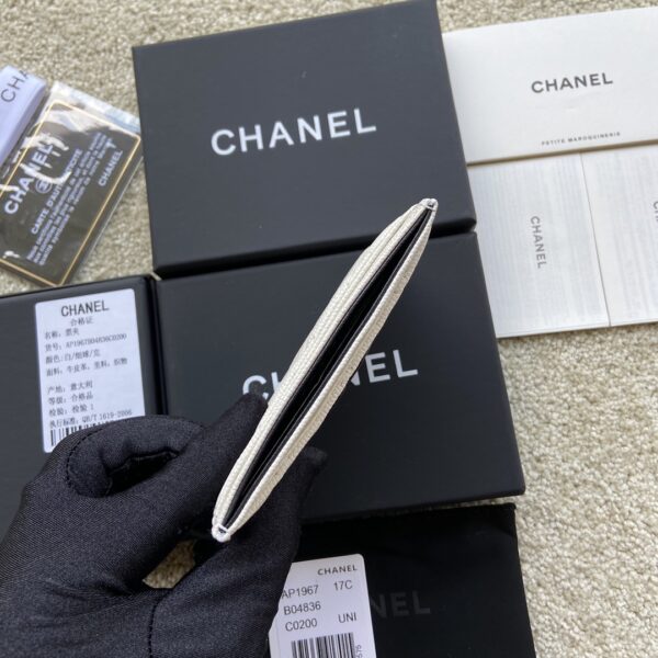 Chanel CO-CO Card Holder 11cm/4.3in Black Hardware For Women Beige