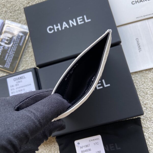 Chanel CO-CO Card Holder 11cm/4.3in Black Hardware For Women Beige