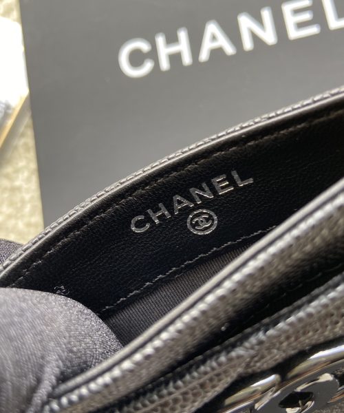 1:1 Replica Chanel CO-CO Card Holder 11cm/4.3in Black Hardware For Women Black
