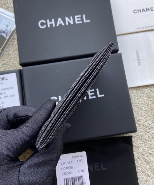 1:1 Replica Chanel CO-CO Card Holder 11cm/4.3in Black Hardware For Women Black