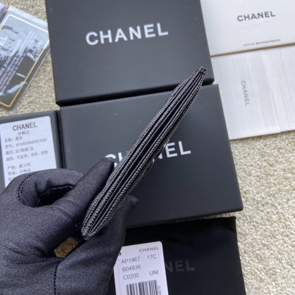 Chanel CO-CO Card Holder 11cm/4.3in Black Hardware For Women Black
