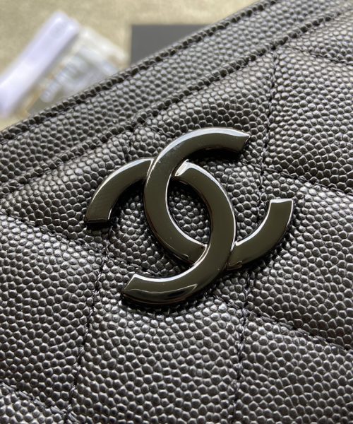 1:1 Replica Chanel CO-CO Card Holder 11cm/4.3in Black Hardware For Women Black