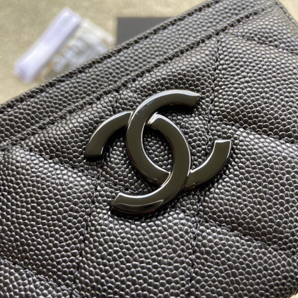 Chanel CO-CO Card Holder 11cm/4.3in Black Hardware For Women Black
