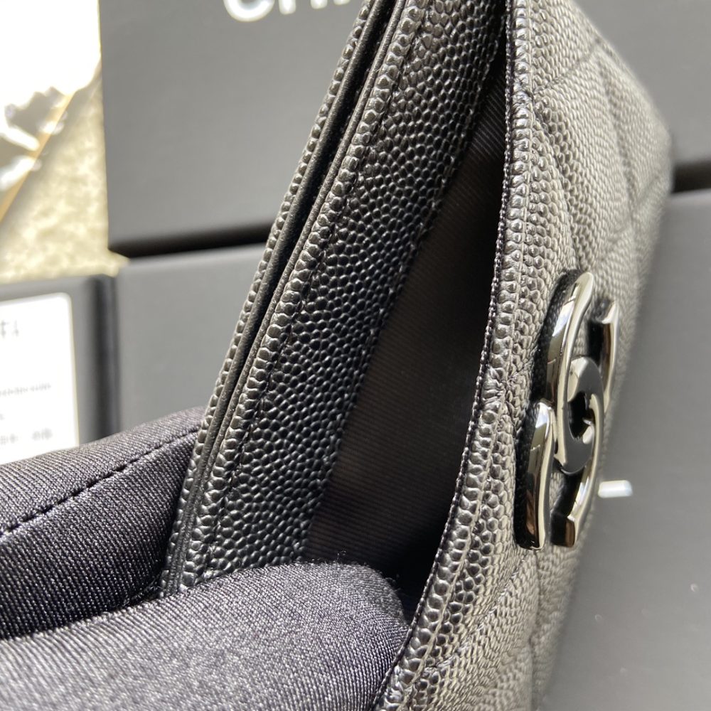 1:1 Replica Chanel CO-CO Card Holder 11cm/4.3in Black Hardware For Women Black - Image 6