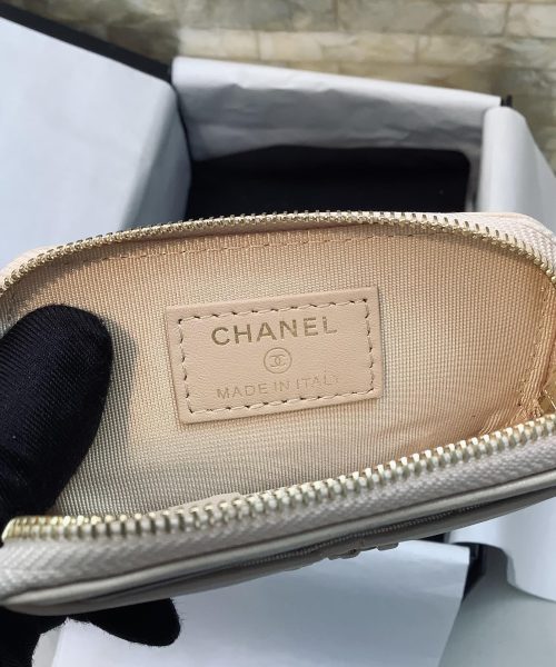 1:1 Replica Chanel CO-CO Card Holder 12cm/4.7in Gold Hardware For Women Beige