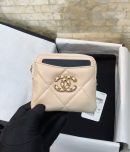 1:1 Replica Chanel CO-CO Card Holder 12cm/4.7in Gold Hardware For Women Beige