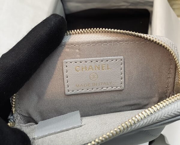 Chanel CO-CO Card Holder 12cm/4.7in Gold Hardware For Women Grey