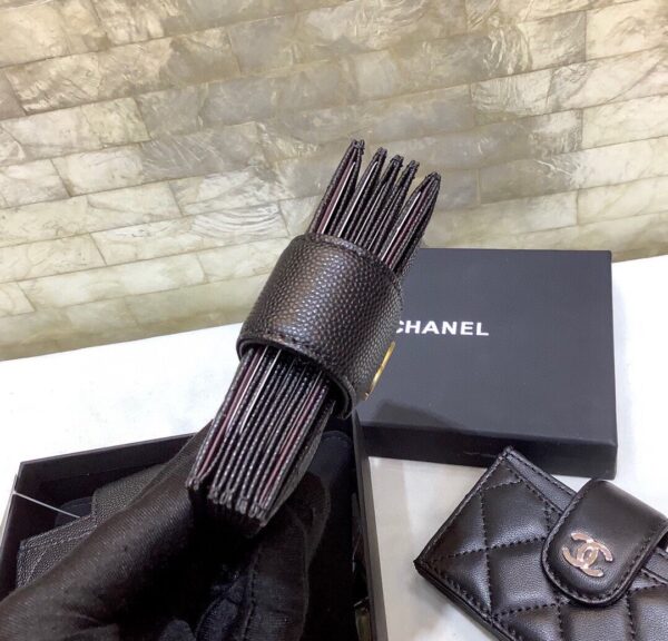 Chanel CO-CO Card Holder Wallet 10cm/4in Gold Hardware For Women Black