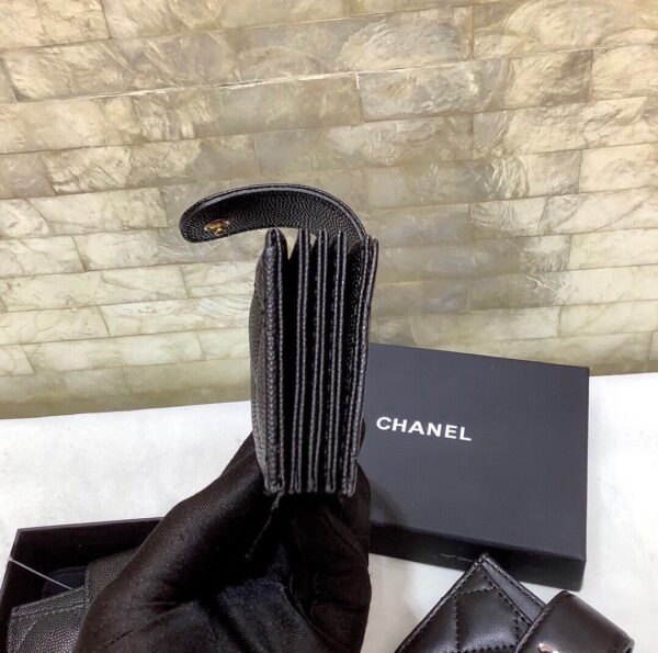 Chanel CO-CO Card Holder Wallet 10cm/4in Gold Hardware For Women Black