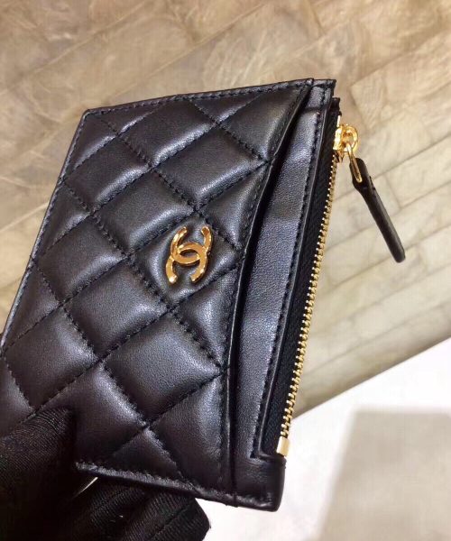 1:1 Replica Chanel CO-CO Chanel 19 Pouch 11.5cm/4.5in Gold Hardware For Women Black