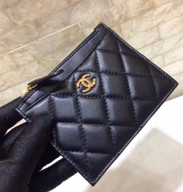 Chanel CO-CO Chanel 19 Pouch 11.5cm/4.5in Gold Hardware For Women Black
