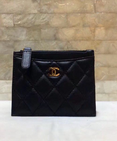 1:1 Replica Chanel CO-CO Chanel 19 Pouch 11.5cm/4.5in Gold Hardware For Women Black